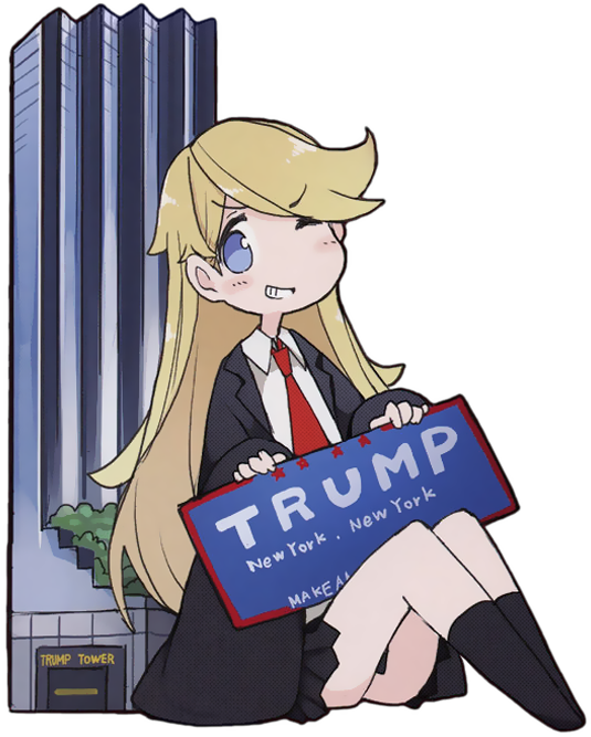 Trump-tan Is Kawaii - 娘 化 特 朗 普 (570x700), Png Download