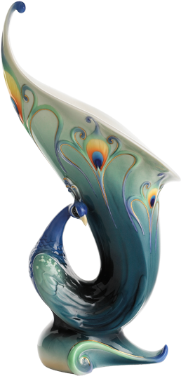 Peacock Vase (645x645), Png Download