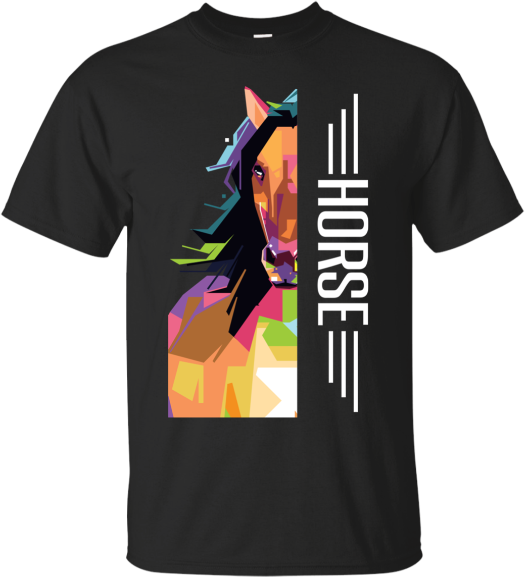 Horse Half Face Tshirt G200 Gildan Ultra Cotton T Shirt - T-shirt (1155x1155), Png Download
