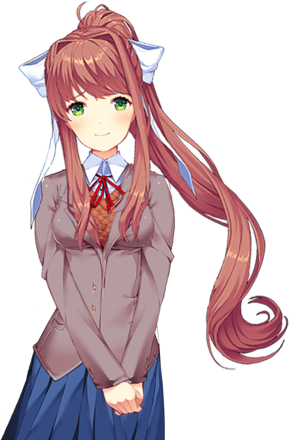 Pretty Pose Monika Doki Doki Literature Club Monika Sprites Full Size Png Download Seekpng
