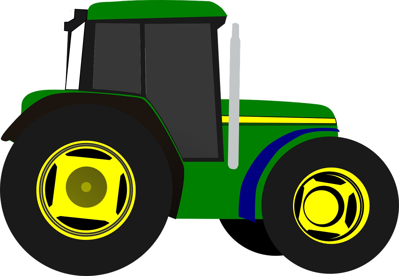 Tractor Farm Equipment Vehicle Transparent Image - Tractor Cartoon Png (1280x886), Png Download