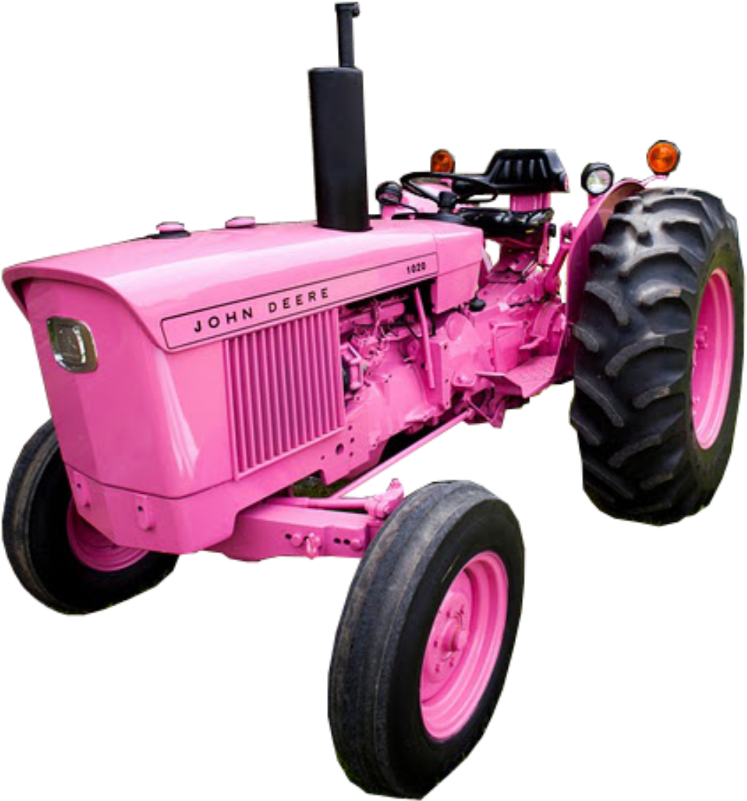 #pink #tractor #johndeere - John Deere Pink Tractor (1024x1024), Png Download