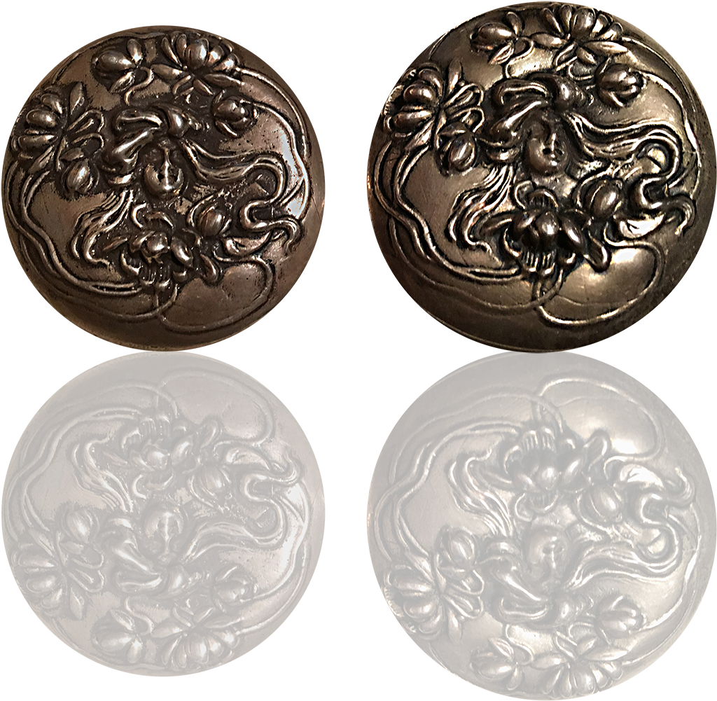 Sterling Art Nouveau Matching Drop And Buckle Circa - Circle (1400x1400), Png Download