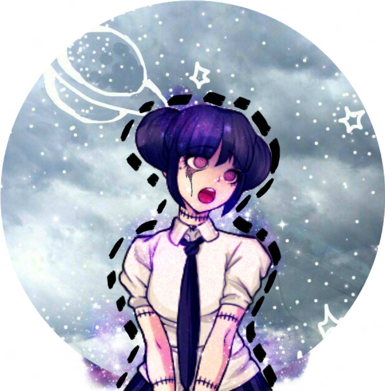 Anime Galaxy Aesthetic Art Sad Crying Japan Space Stars - Cute Aesthetic Background (1242x1260), Png Download