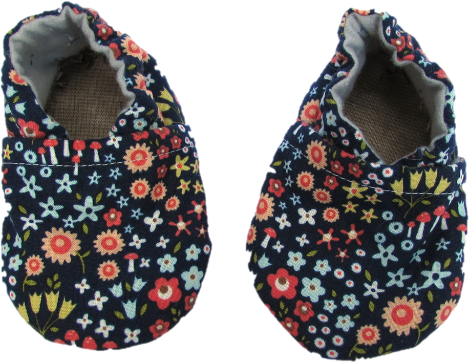 Blue Floral Baby Shoes - Ballet Flat (1125x1125), Png Download
