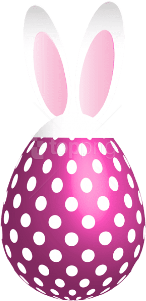 Free Png Download Easter Dotted Bunny Egg Pink Png - Bunny Eggs Clipart Easter Clip Art Free (480x964), Png Download