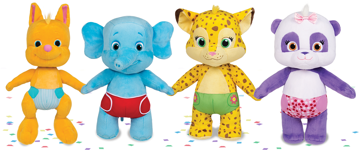Word Party Group Plush Snuggle Babies Front 1300 - Stuffed Toy (1300x650), Png Download