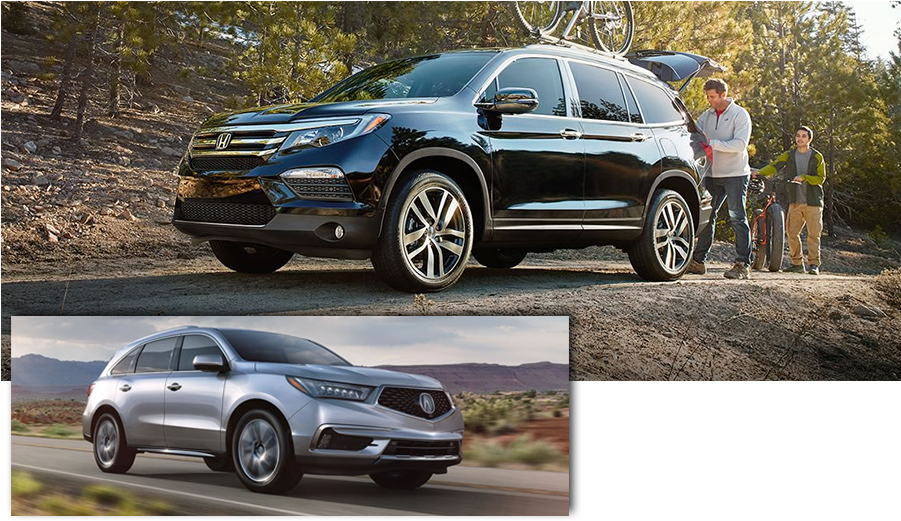 2017 Acura Mdx - Honda Pilot 2018 Vs 2019 (900x530), Png Download