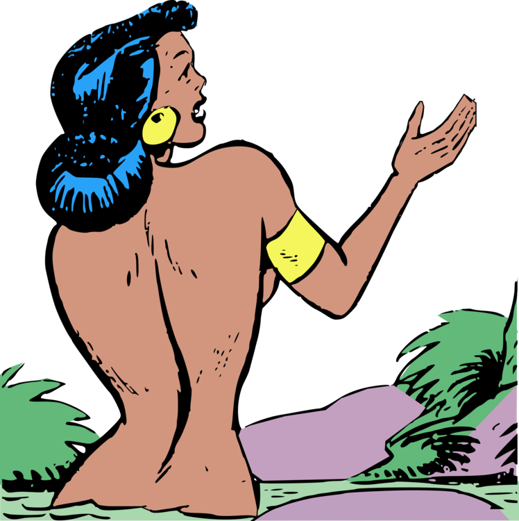 Bathing Cartoon Comics Computer Icons - People Bathing In River Clipart (748x750), Png Download