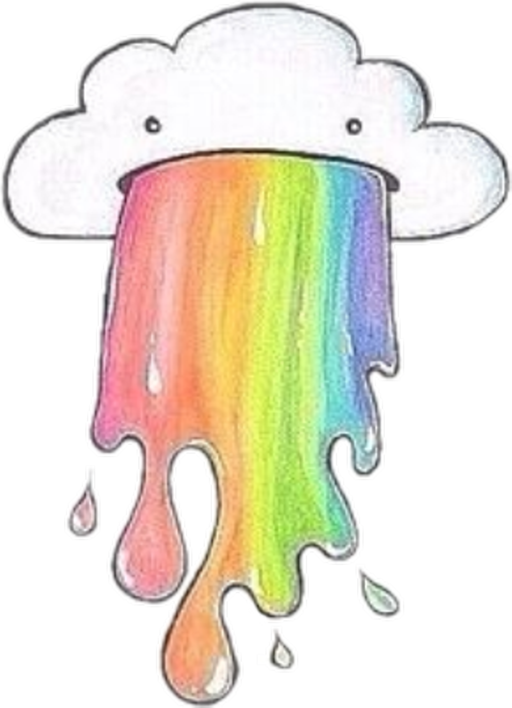#cloud #rainbow #rain #cute #kawaii #aesthetic #tumblr (1024x1416), Png Download