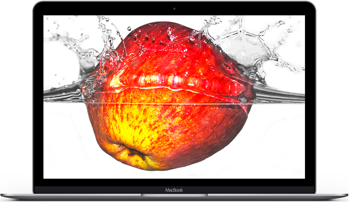 Macbook - Manzanas Con Gotas De Agua (1181x684), Png Download