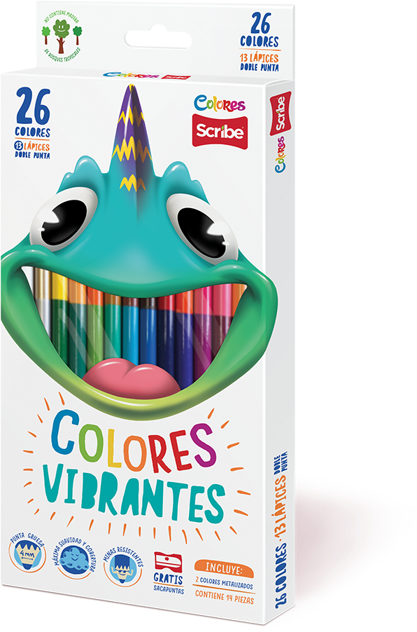 Colores Doble Punta - Scribe (800x960), Png Download