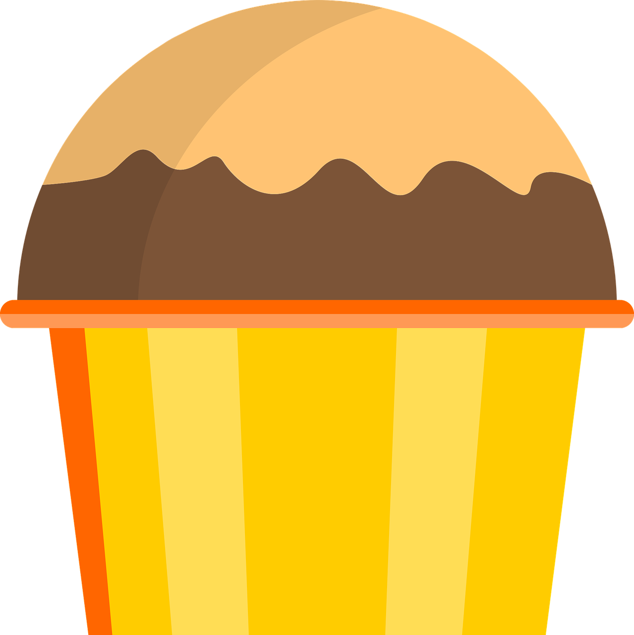 Dish,free Vector Graphics,free - Yellow Cupcake Png Vector (1279x1280), Png Download