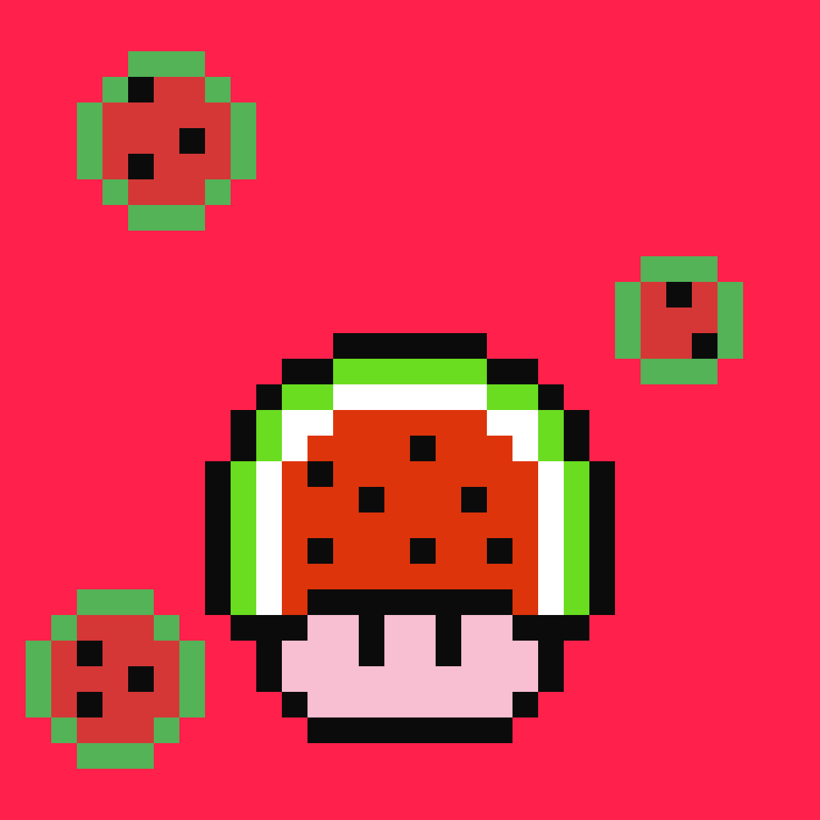 Sandia Kawaii - Pixel Art Minecraft Game Boy (1184x1184), Png Download