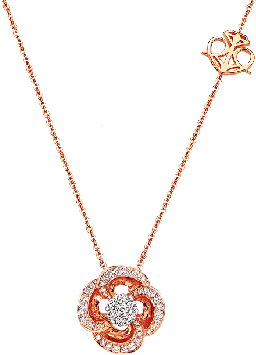 18k Rose Gold Adorable Spinning Floral Coronet Diamond - Locket (1000x1434), Png Download