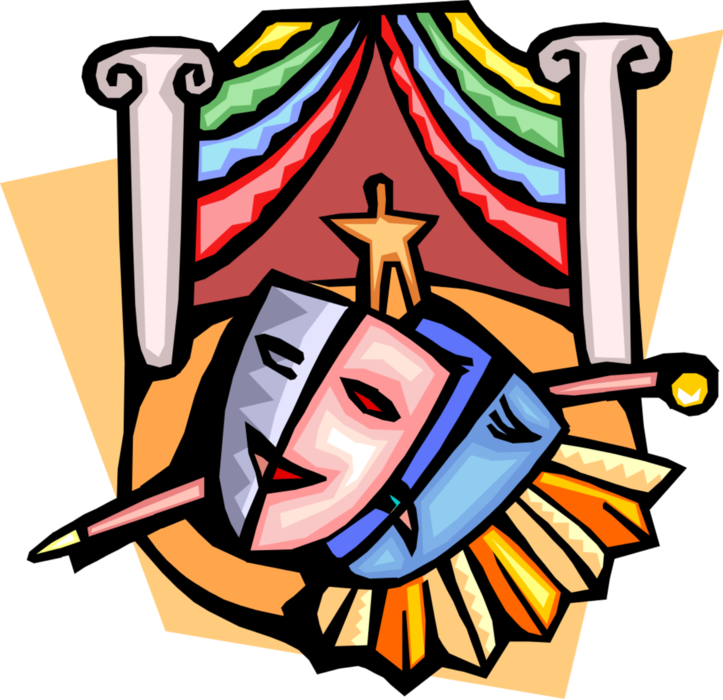 Vector Illustration Of Theatre Or Theater Theatrical - Theater Guild (723x700), Png Download