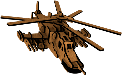 Helicóptero Black Shark Quebra-cabeça 3d Em Madeira - Ground Attack Aircraft (800x800), Png Download