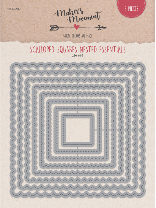 Scalloped Squares Full Sizes Nested Essentials Die - Shelf Life Of Technology (700x700), Png Download