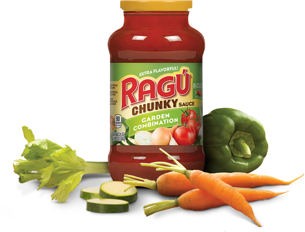 Garden Combination Sauce - Ragu Pasta Sauce (1000x800), Png Download