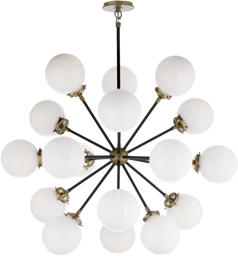 Modern Brass Round Bistro Globe Chandelier - Bistro Round Chandelier (1024x1024), Png Download