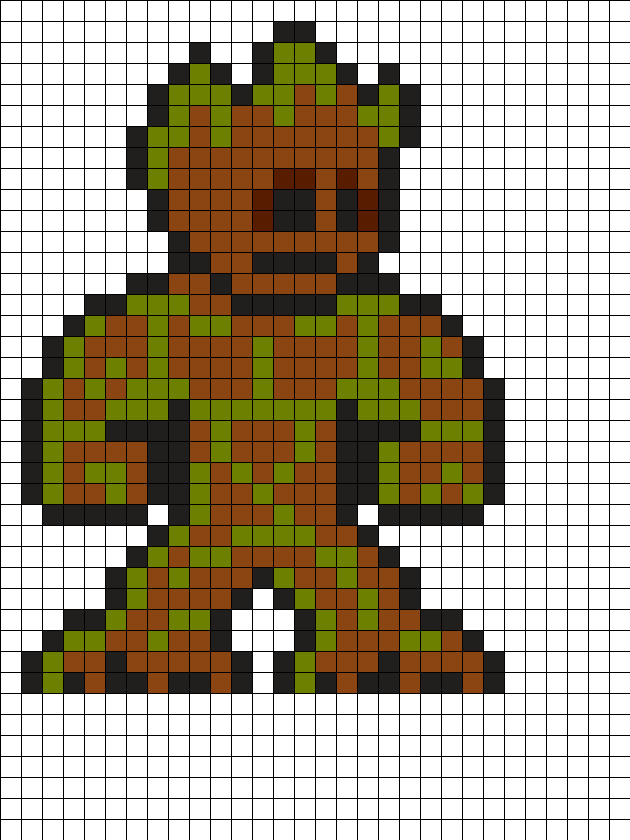 Groot Perler Bead Pattern Cuadricula, Punto De Cruz - Pixel Art Red Hulk (630x840), Png Download
