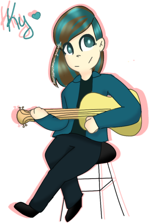 @katie The Noble Fangirl 's Character Ky From Her Story - Sitting (540x798), Png Download