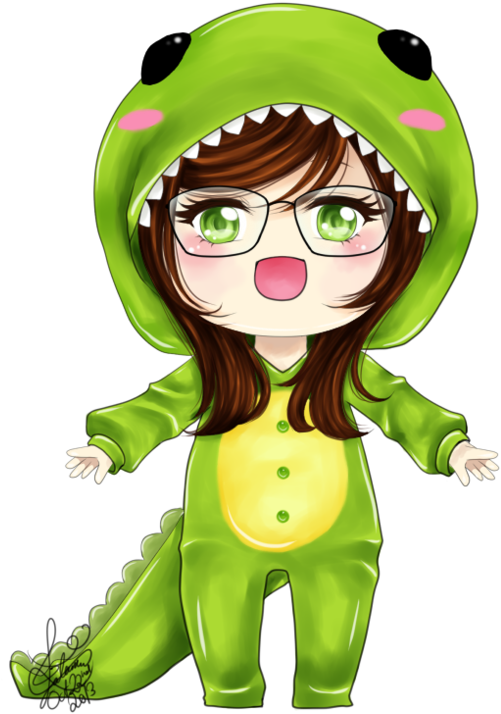 Dinosaur Drawing Animated - Anime Girl In A Dinosaur Costume (833x958), Png Download