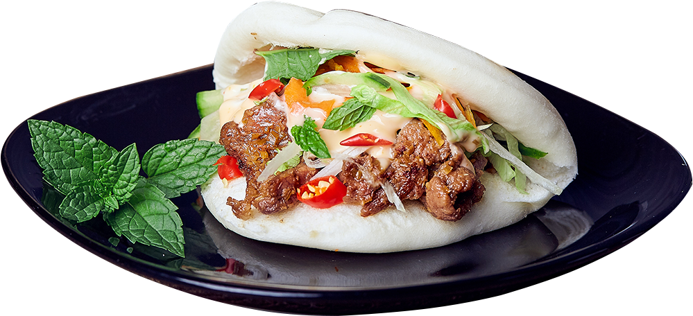 Bbq Chicken Bao Buns - Sisig (1024x1024), Png Download