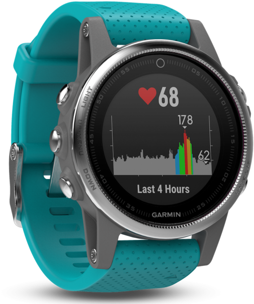 Fenix 5 - - Garmin Fenix 5s Silver Turquoise (624x624), Png Download