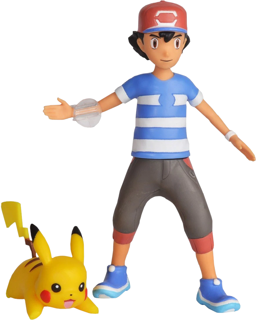 Ash & Pikachu Battle Feature - Pokemon Toy Ash Pikachu (900x1111), Png Download