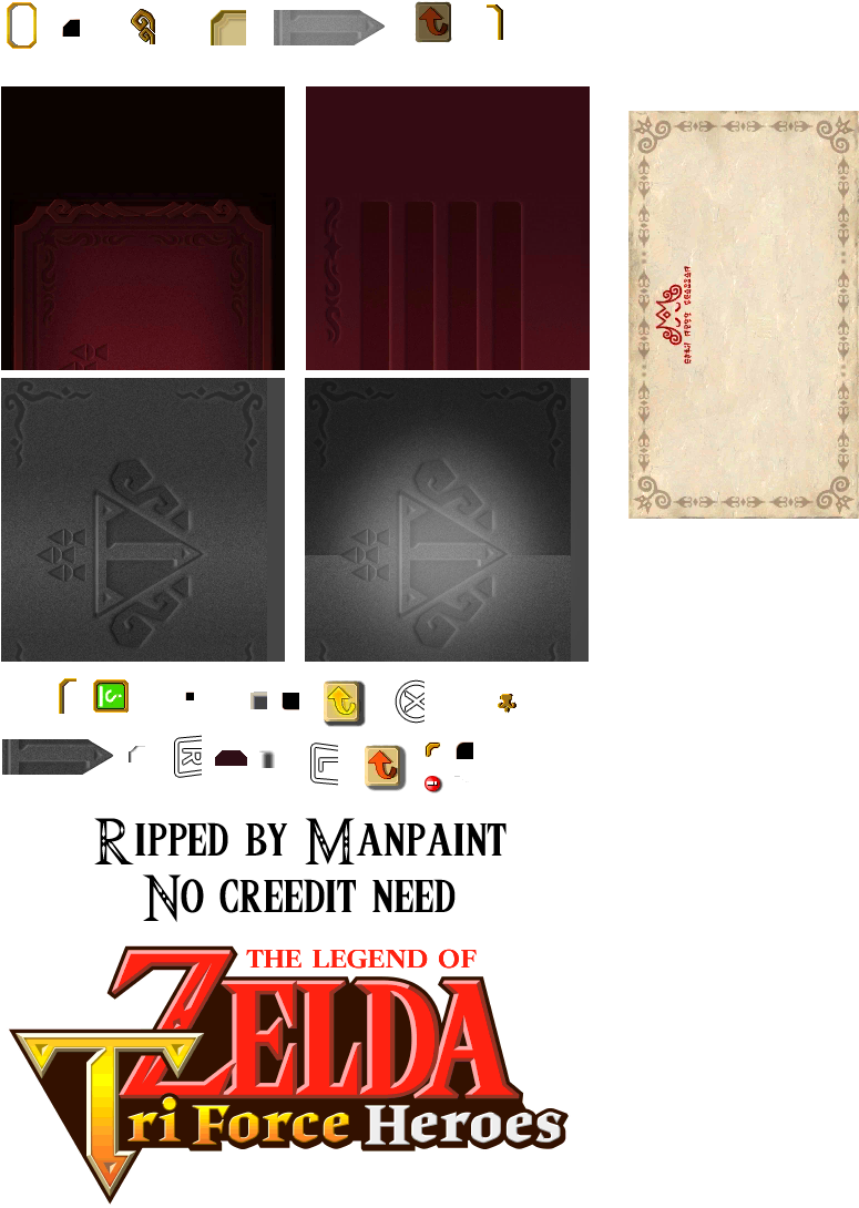 Click For Full Sized Image Title Screen Elements - Legend Of Zelda: Tri Force Heroes (877x1196), Png Download