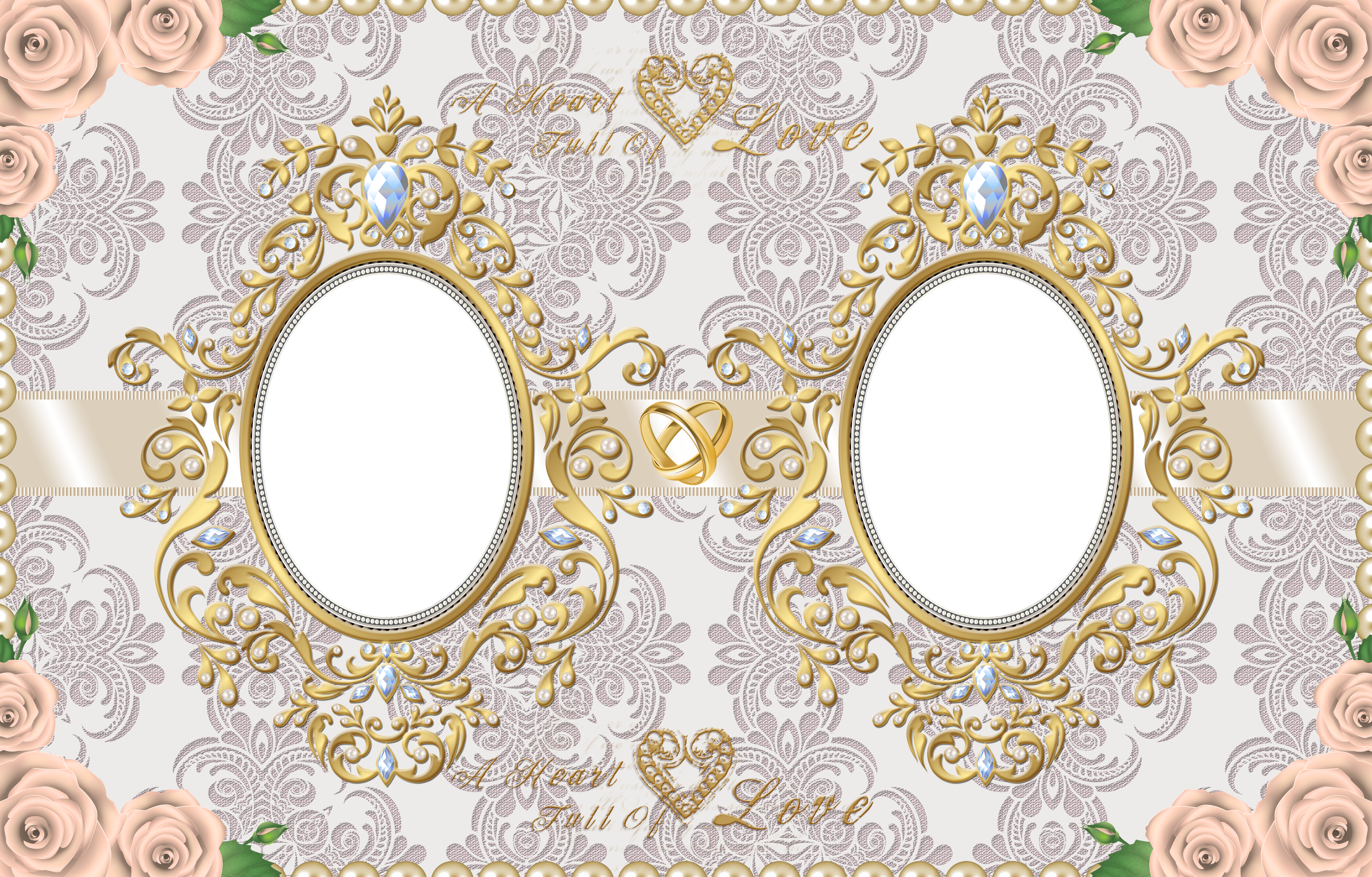 Double Wedding Transparent Png Frame - Circle (4000x2557), Png Download