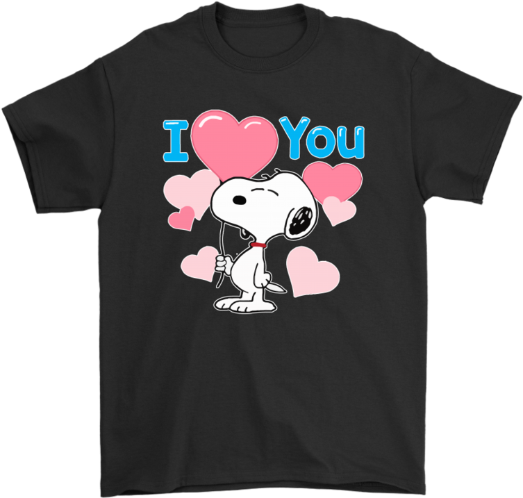 I Love You Heart Balloons Valentine Snoopy Shirts-snoopy - Miata T Shirt (900x900), Png Download