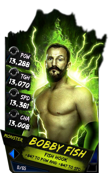 Supercard Bobbyfish S4 17 Monster - Wwe Supercard Monster Cards (456x720), Png Download
