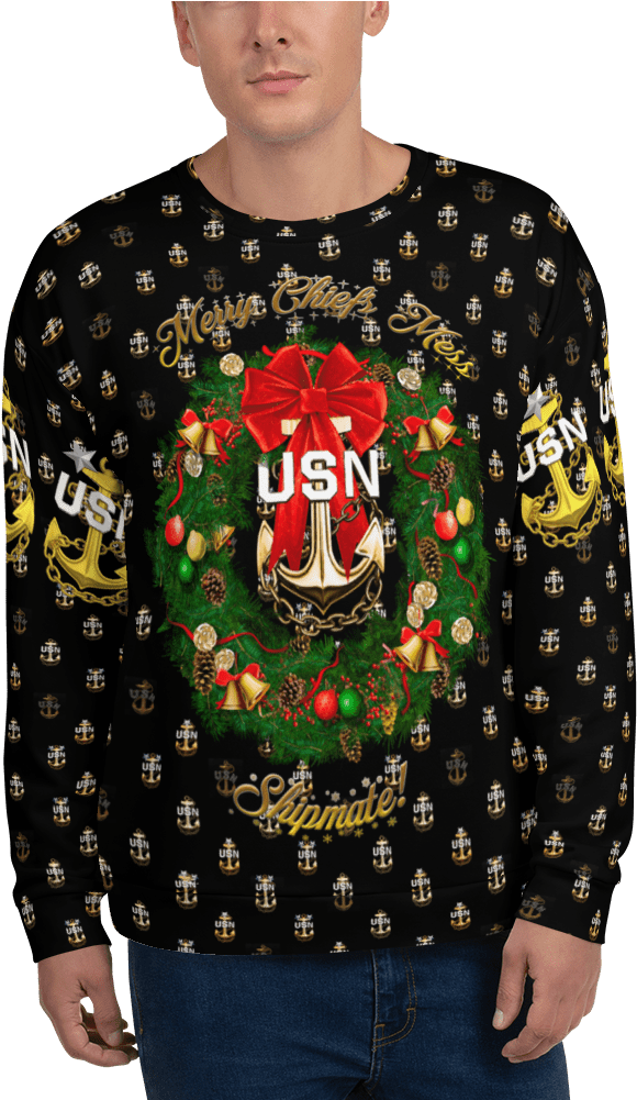 Navy Chief Ugly Sweater Sweatshirt, Ugly Sweater, Chief - Sweater (1000x1000), Png Download