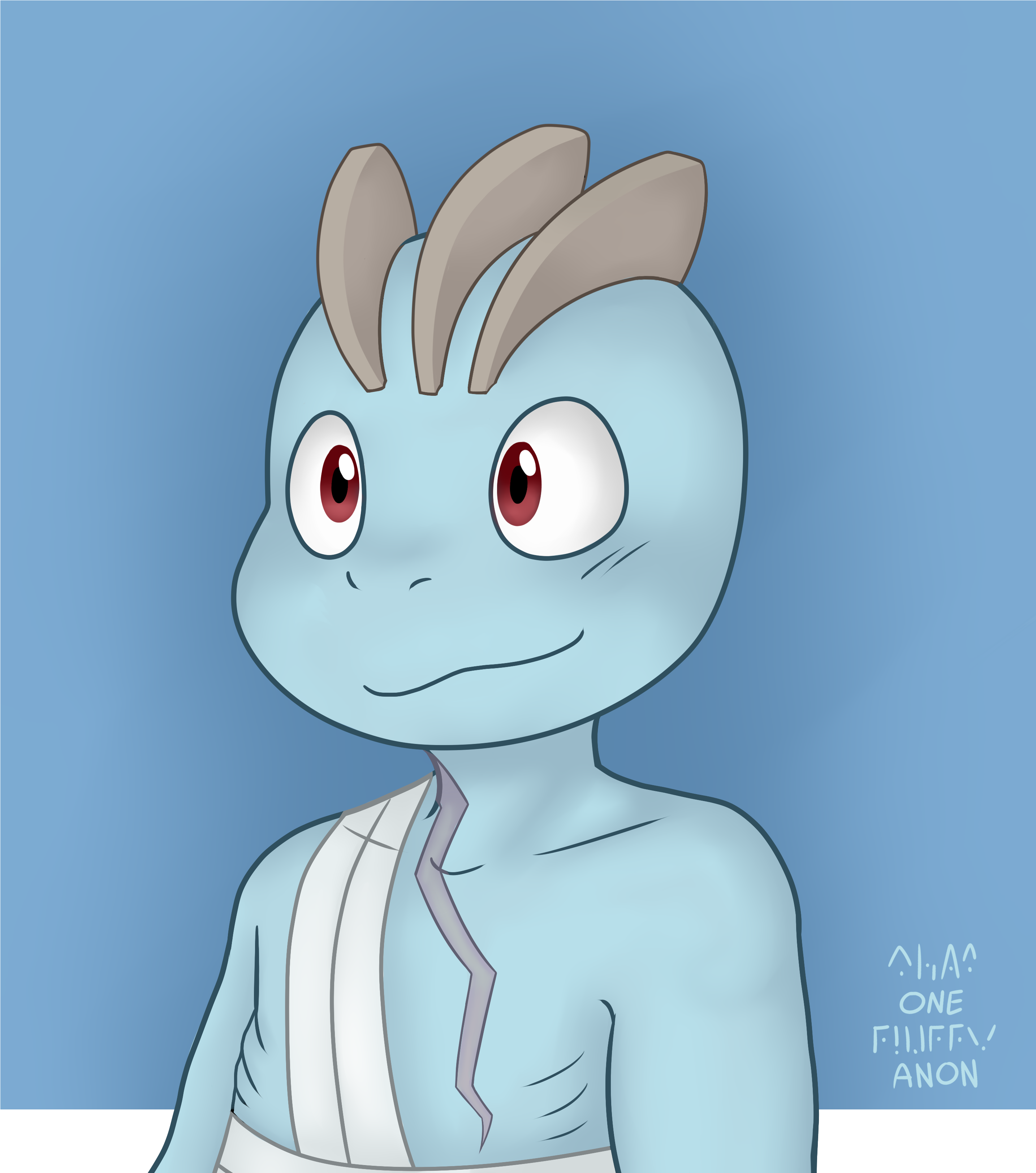 Awa The Machop - Cartoon (3268x3448), Png Download