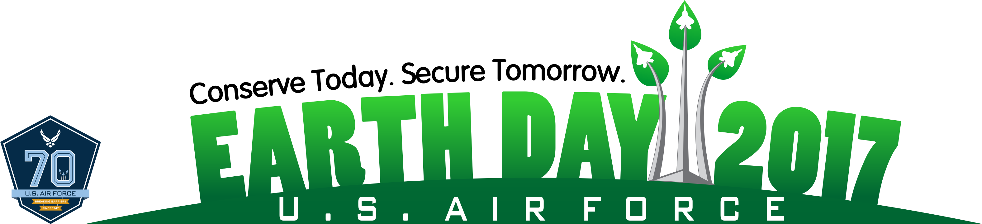 Air Force Earth Day Logo 2017 Png - Graphic Design (3153x719), Png Download
