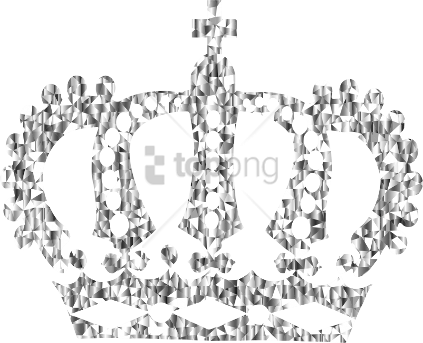 Free Png Transparent Diamond Crown Png Image With Transparent - Silver Diamond Crown Png (850x689), Png Download