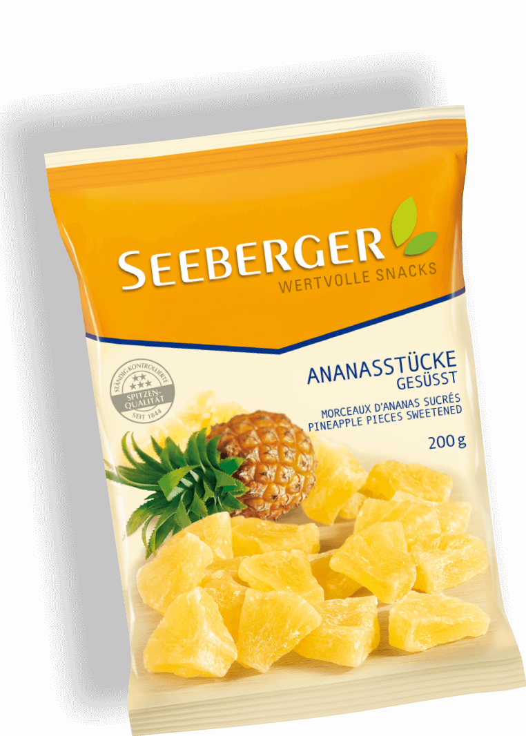 Seeberger Ananas Gesüsst Gedreht Produktansicht - 4008258414019 (762x1066), Png Download