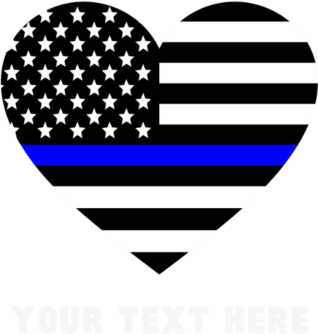 Thin Blue Line Love T - Police Blue Line Heart (700x700), Png Download