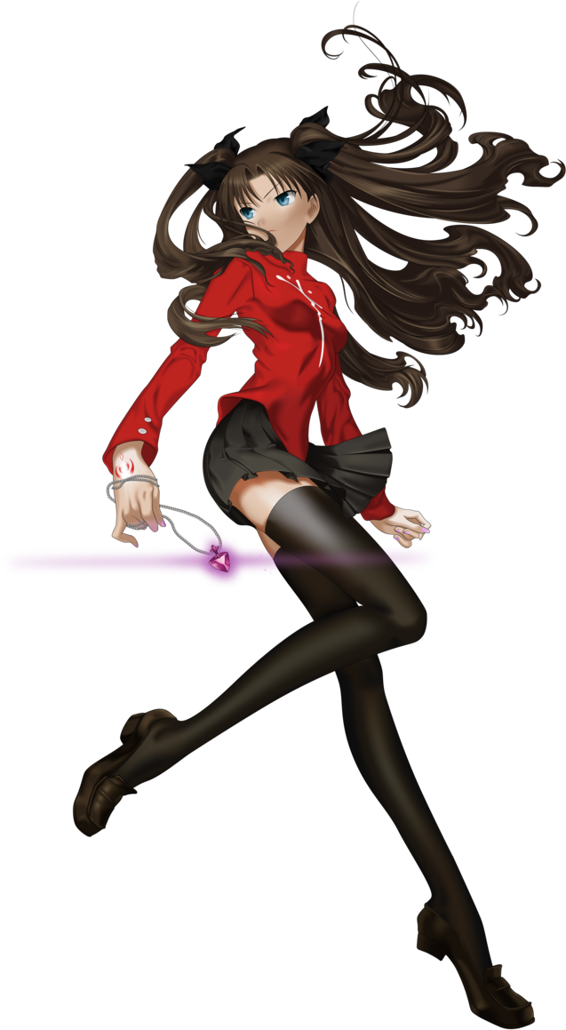 Tohsaka Rin - Fate Stay Night Unlimited Blade Works Png (658x1213), Png Download