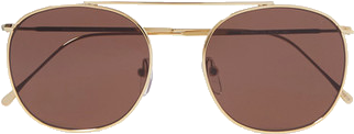 Mykonos Ii Round Frame Gold Tone Sunglasses - Gold (500x500), Png Download