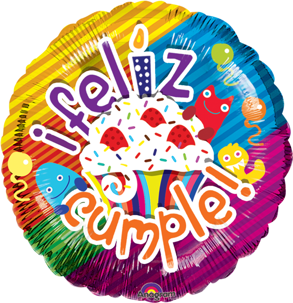 Globo Pastelito - Feliz Cumpleaños Globos Png (600x600), Png Download