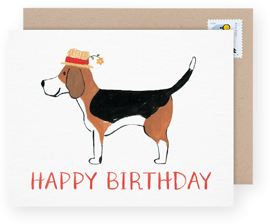 Happy Birthday With Beagle (600x600), Png Download