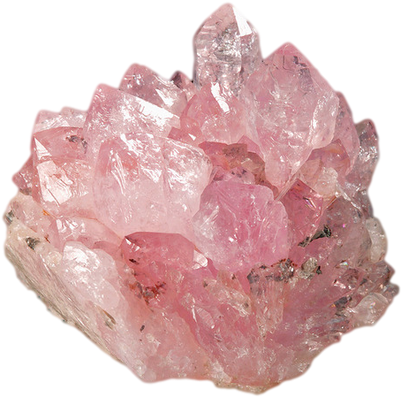 Rose Quartz Polyvore Moodboard Filler Pink Crystal - Natural Rose Quartz Cluster (500x485), Png Download