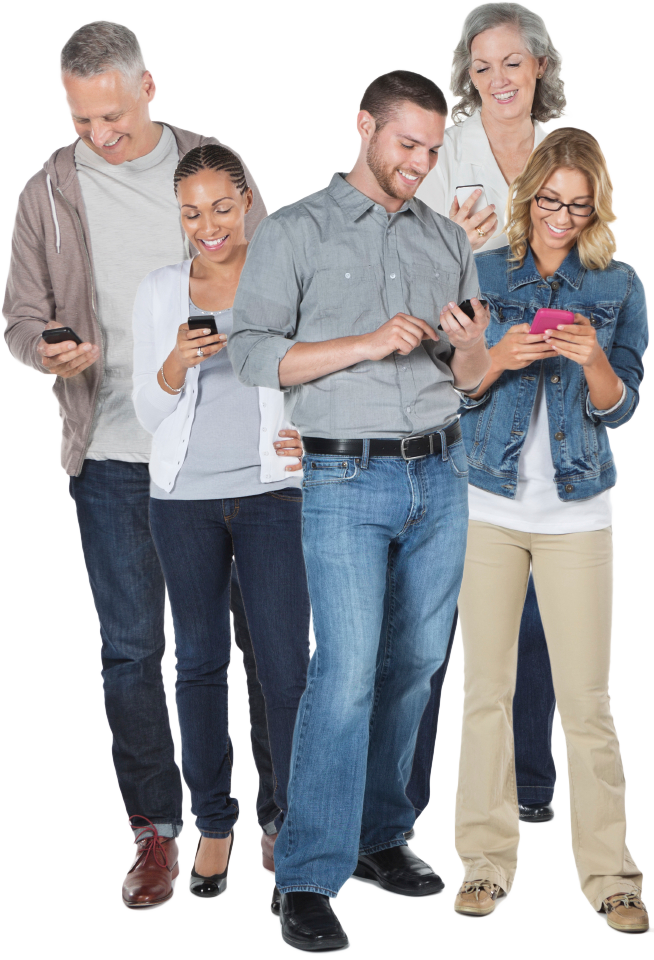 Nectar People Looking At Smartphones Copy - Family (654x960), Png Download