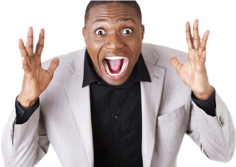 Black People Looking Shocked - Black Man Transparent (620x330), Png Download