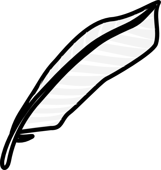 Indian Feather Cliparts - Gambar Bulu Ayam Hitam Putih (564x594), Png Download