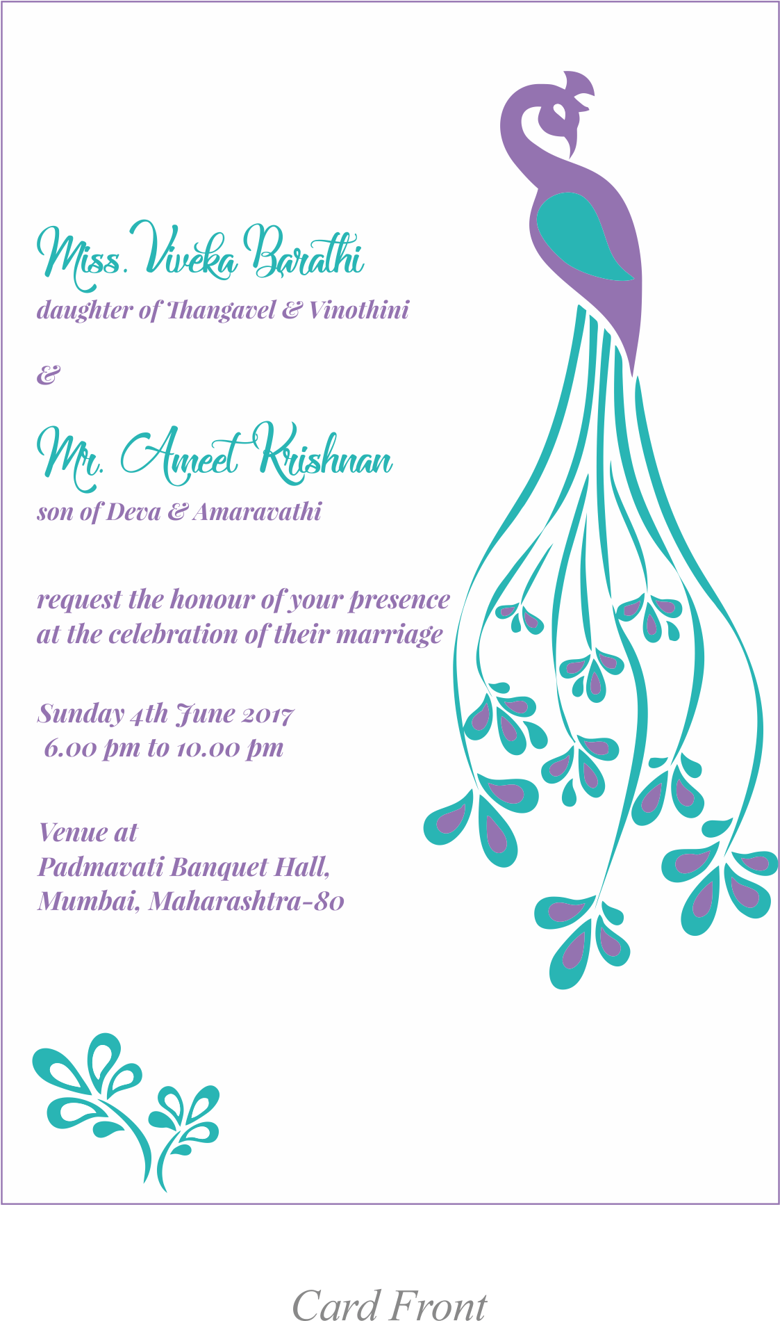 Like A Peacock Feather - Wedding Invitation (2056x2200), Png Download