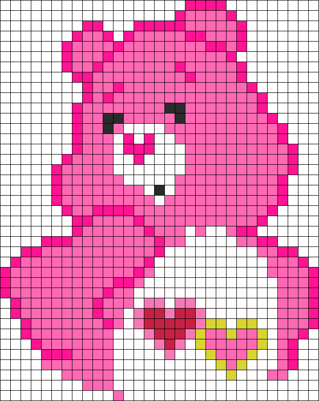 Love Bear Care Bears Perler Bead Pattern / Bead Sprite - Care Bears In Cross Stitch Pattern (652x820), Png Download